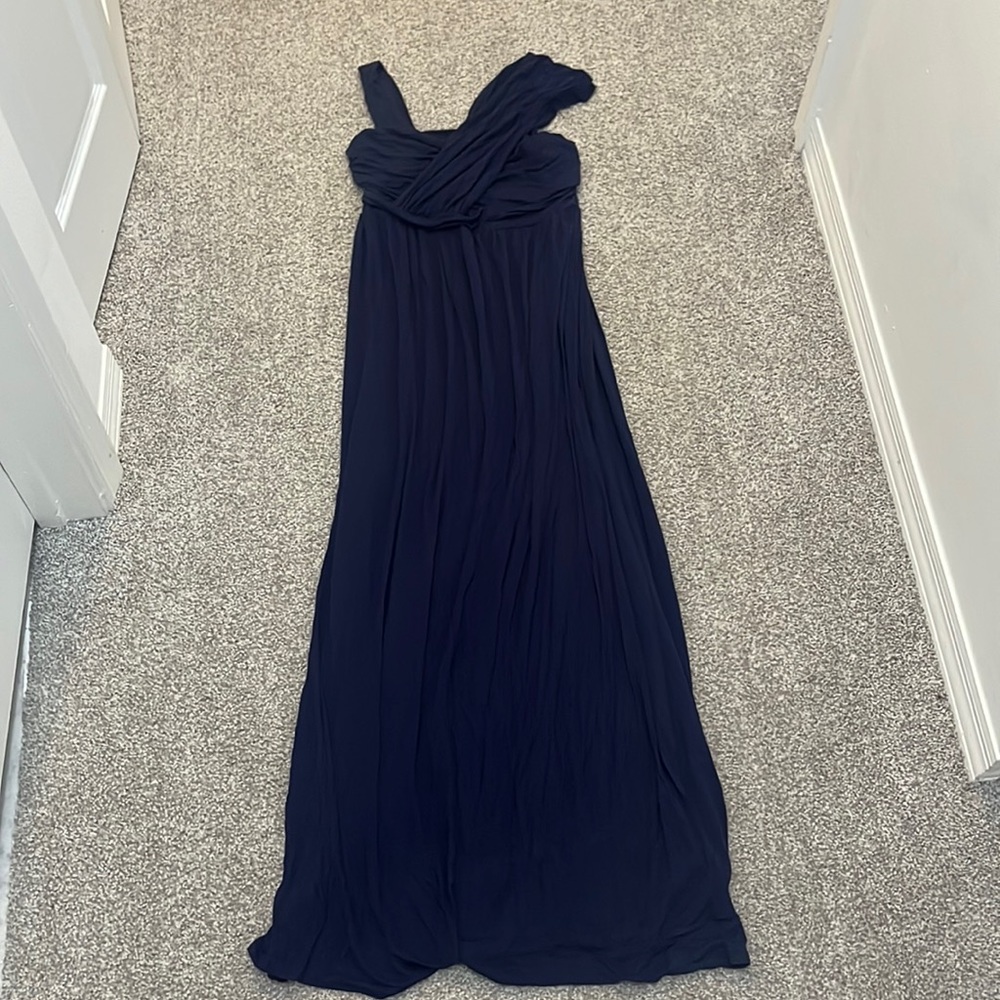 motherhood, maternity navy, maxidress, size M